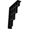 Ekena Millwork Diane Wrought Iron Bracket, (Triple center brace), Powder Coated Black 2"W x 7 1/2"D x 10"H BKTM02X07X10TDI - alternate 1